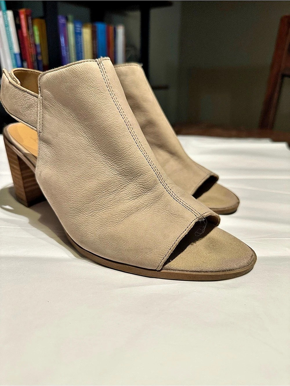 Franco Sarto Helix Peep Toe Heels Beige US 8M